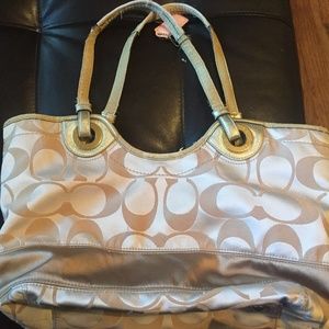 Gold Coach Tote